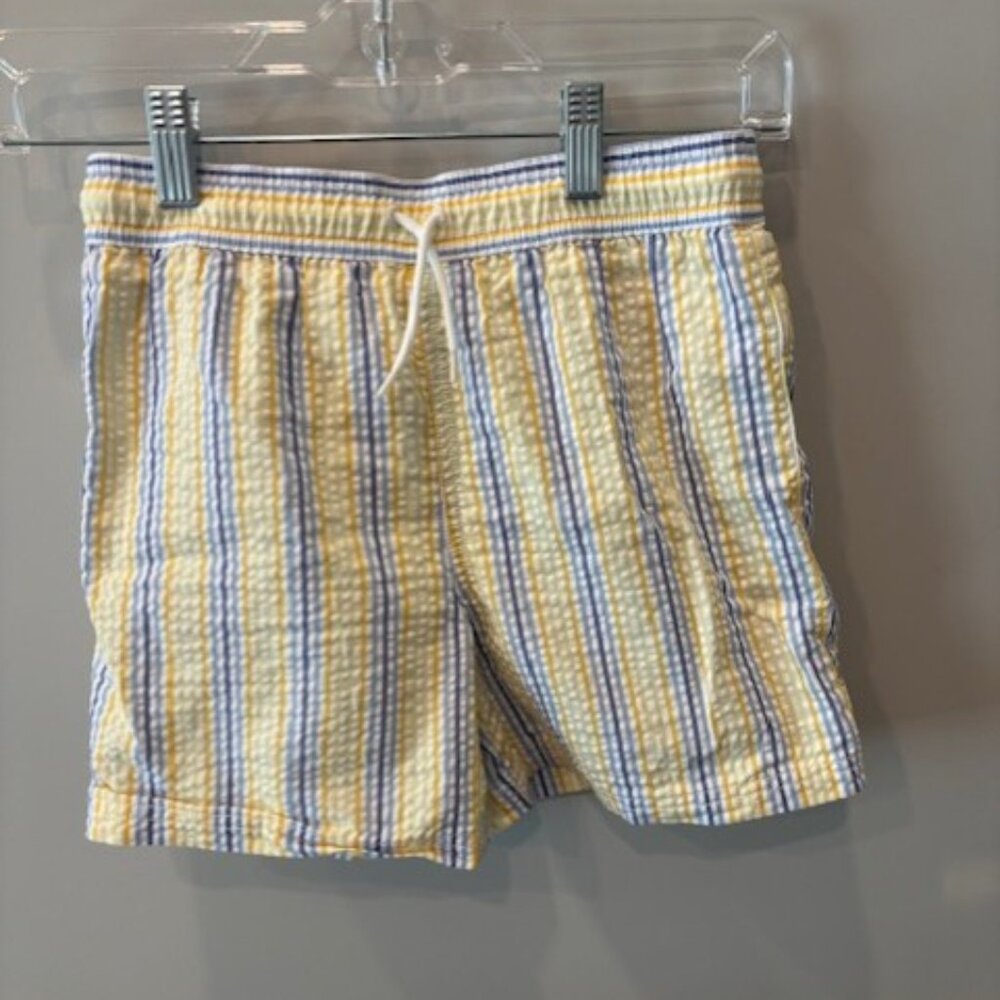 Janie and Jack Recycled Striped Seersucker Swim Trunk - Size 8